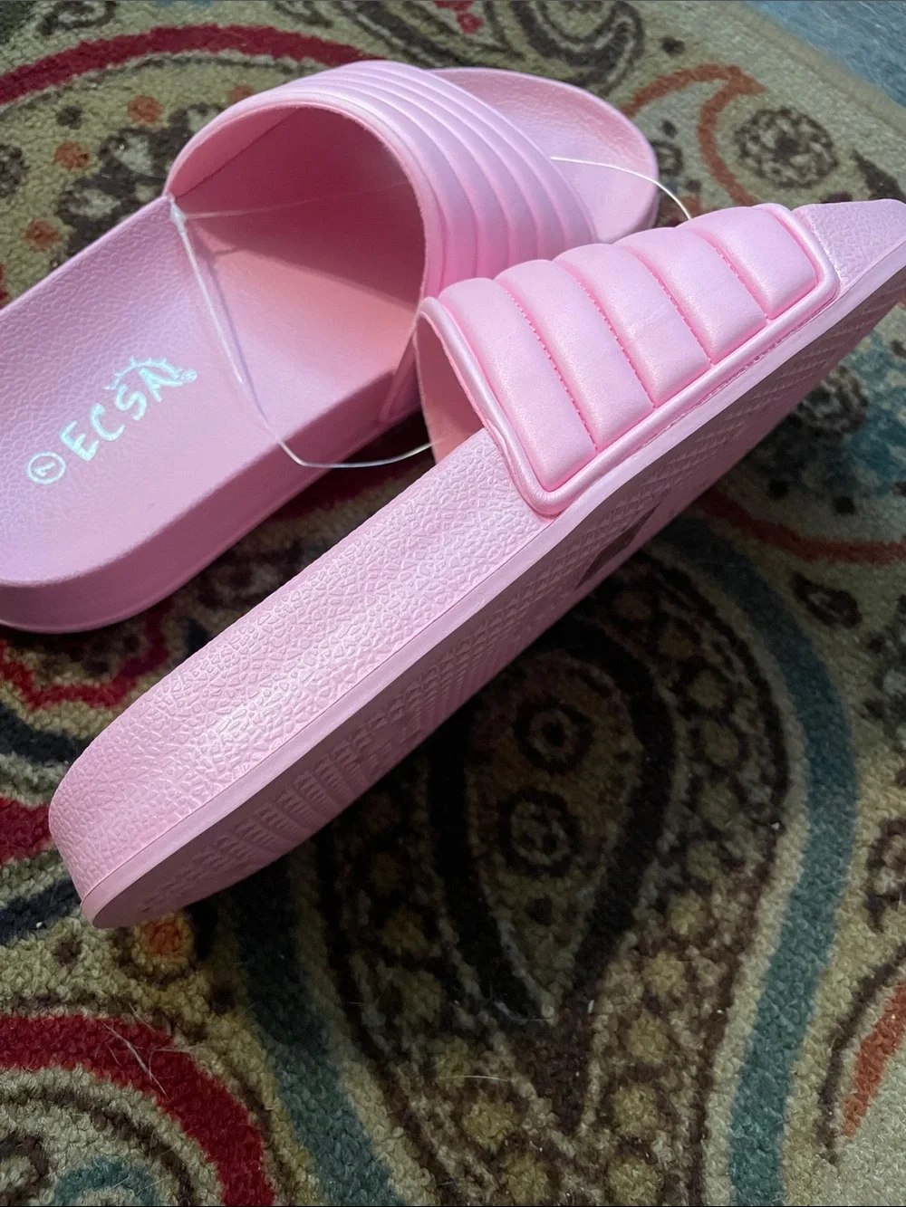 Women's Pink Slide Sandals - Cushioned Slip-On Comfort